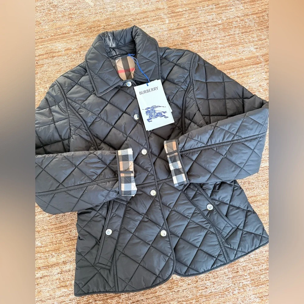 Burberry Cawthorne Slim Fit Quilted Jacket Black $1395 - Picture 4 of 12